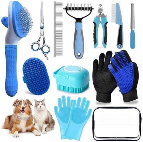 Dog Brush for Shedding 13pcs Bath Grooming Kit by 2TRUL