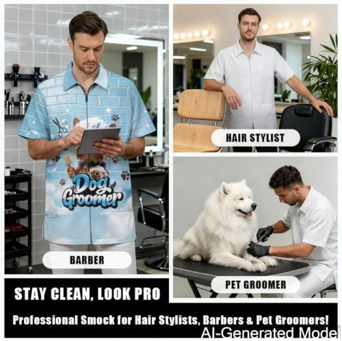 Dog Grooming Smock for Women & Men Water & Hair Repellent - Image 4