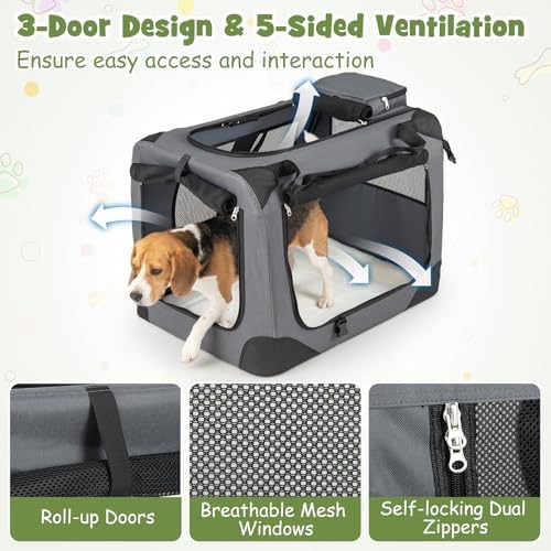 Giantex Collapsible Soft Dog Crate, 28 Inch Portable Travel Dog Kennel - Image 6
