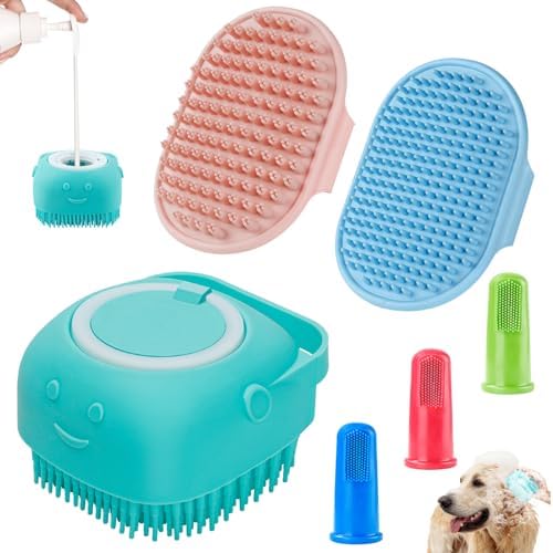 Comotech 3-in-1 Dog Grooming Brush | Adjustable Handle Shampoo Brush & Scrubber by Comotech