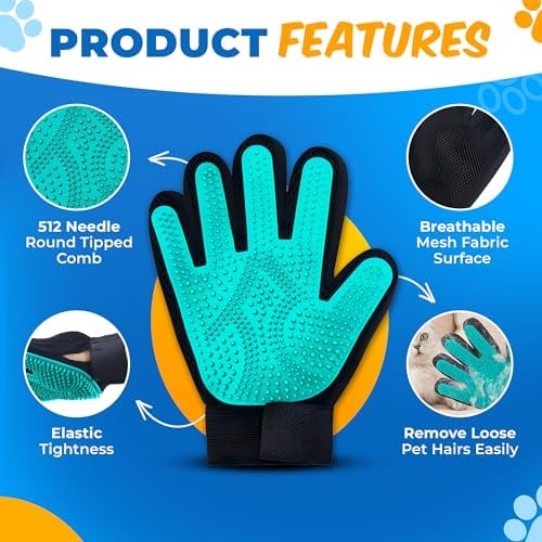 Pet Hair Removal Glove for Dogs & Cats – Dog Grooming Gloves for Shedding - Image 4