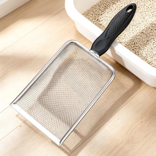 Cat Litter Scoop, Stainless Steel Cats Sturdy Mesh Scooper Kitty Metal Scooper - Image 4