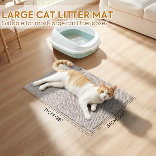 Pieviev Soft Chenille Cat Litter Box Mat, Ultra Absorbent - Image 6