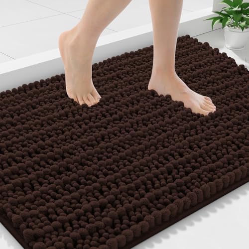 Smiry Bathroom Rugs 36X24, Extra Soft Rubber Backing Chenille Bath Mats by Smiry