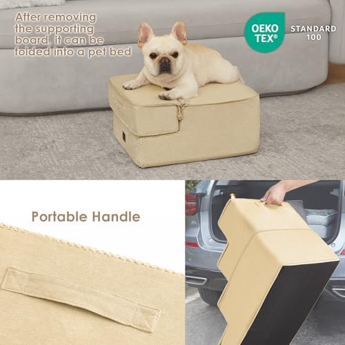 EHEYCIGA Dog Stairs for Small Dogs 13.5" H, 3-Step Dog Steps for Cats - Image 5
