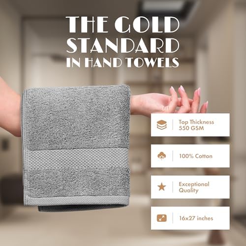 Wealuxe Light Gray Hand Towels 16x27 - Image 2