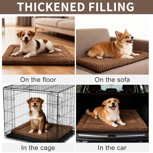 Dog Bed Mat, Reversible & Ultra Soft Kennel Pad-Machine Washable Pet Bed - Image 7