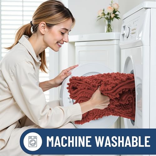 Smiry Bathroom Rugs 30X20, Extra Soft Rubber Backing Chenille Bath Mats - Image 6