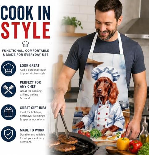 Caroline's Treasures Irish Setter The Chef Apron Cooking Kitchen Server Baking - Image 2