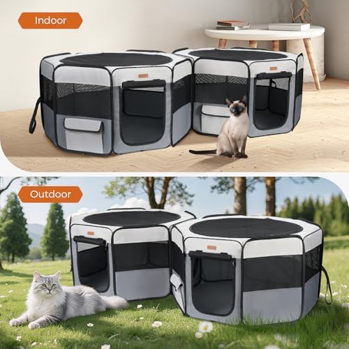 Lekereise 2-in-1 Large Cat Playpen, Dog Playpen Indoor Outdoor - Image 5