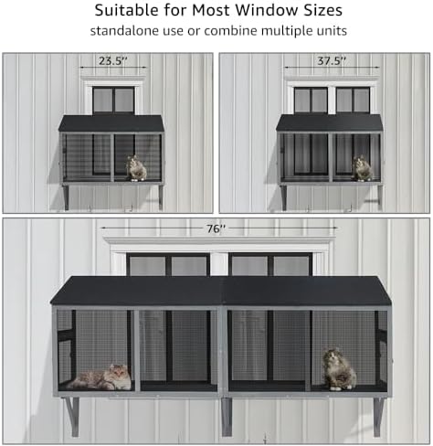 beeNbkks Bug Proof Window Catio, Expandable Outdoor Cat Enclosure - Image 2