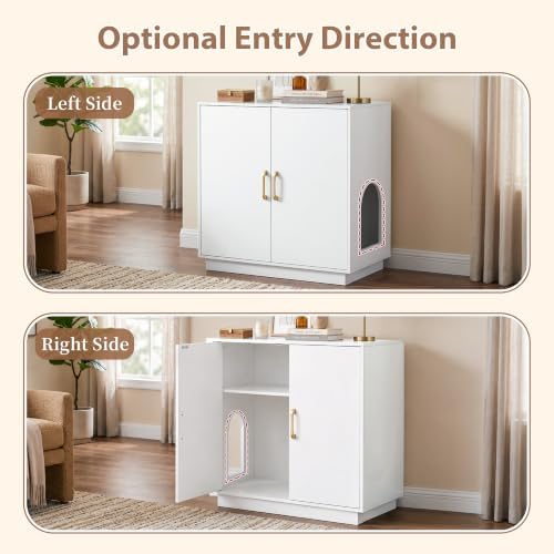 Gitelsnour 30.9'' Litter Box Enclosure Furniture- Hidden Storage - Image 5