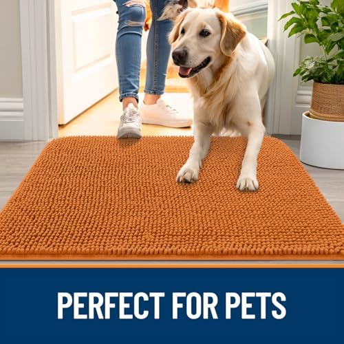 OLANLY Dog Door Mat for Muddy Paws 45x27, Super Absorbent Chenille Mud Mat - Image 6