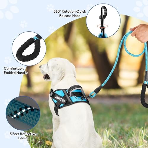 Service Dog Harness with Reflective Strips, and 10 Patches, - Image 6