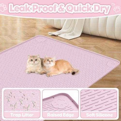 Silicone Cat Litter Mat for Litter Box 34”x22” Large Cat Mat - Image 3