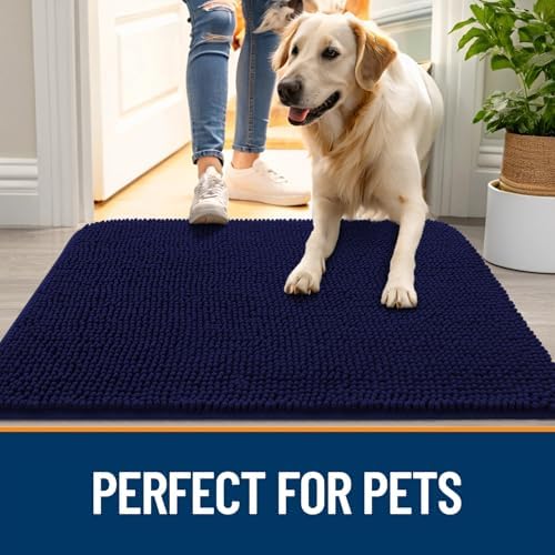 OLANLY Dog Door Mat for Muddy Paws 40x24, Super Absorbent Chenille Mud Mat - Image 6
