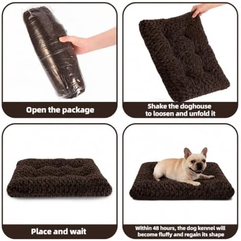 Dog Bed Medium Size, Plush Washable Pet Bed Mat, Dog Crate Bed 29"x21" - Image 7