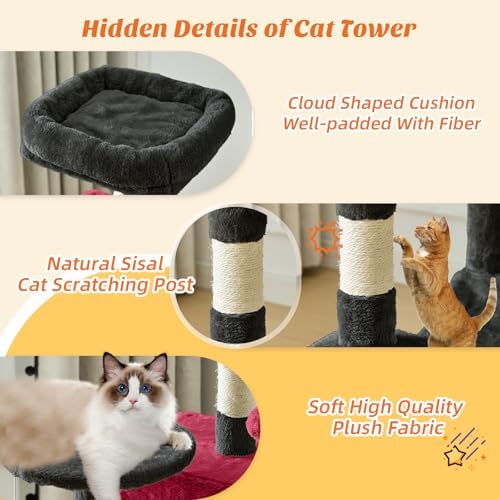 44 Inch Small Cat Tree Tower for Indoor Cats and Kittens - Image 3