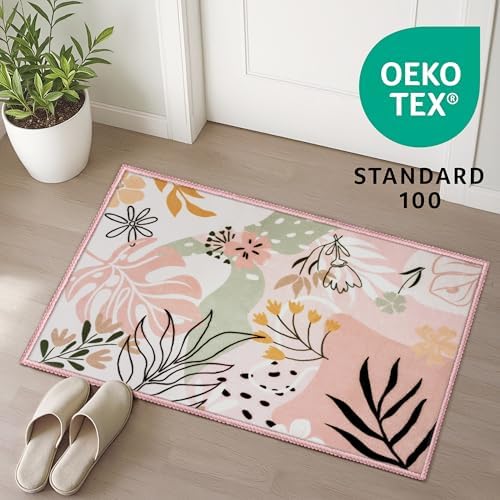 Joiedomi Door Mat Indoor Entrance 2x3 Machine Washable Art Floral Small Rugs - Image 3