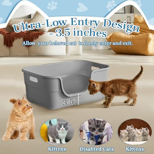 Low Entry Kitty Litter Box for Small Cats, Kittens Litter Boxes - Image 2