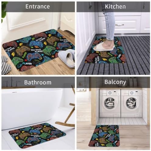 Colorful Game Joysticks Bath Mat Non-Slip Soft Microfiber Bathroom Rugs - Image 7