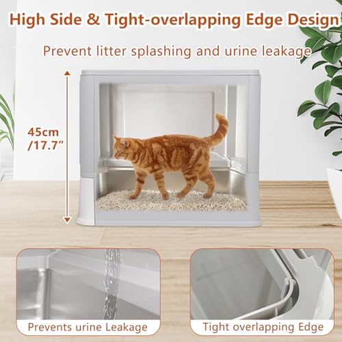 Enclosed Stainless Steel Cat Litter Boxes - Image 3