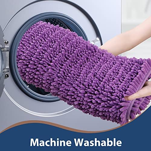 Luxury Chenille Lavender Bathroom Rugs Sets 2 Piece, Thickened Hot Melt Rubber - Image 5