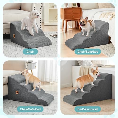 IFNOW Dog Stairs for Small Dogs and Cats 11.8" H, 3-Step Sturdy Dog Steps for - Image 5