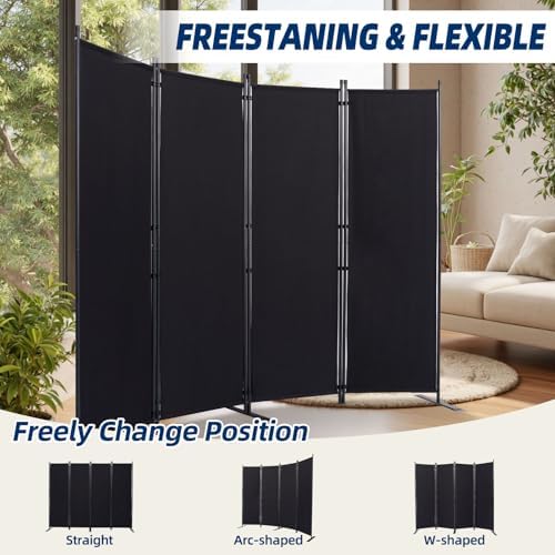 4 Panel Wide Room Divider Wall Screen - Image 6