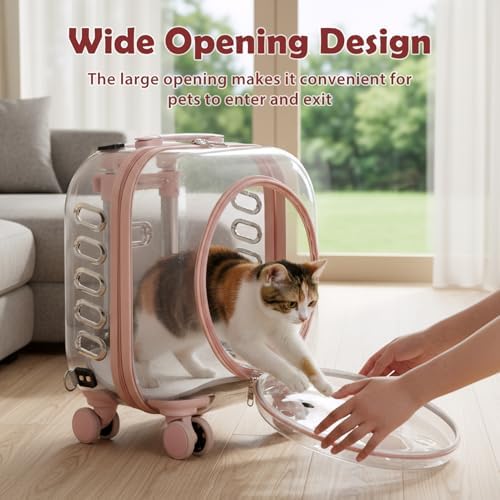 Cat Carrier with Wheels, Rolling Hard Shell Pet Carrier - Image 5