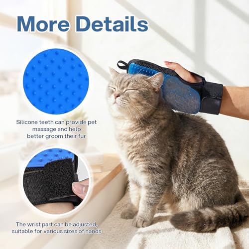CLEANGOR 2 Pack Electrostatic Pet Hair Removal Grooming Gloves - Image 4