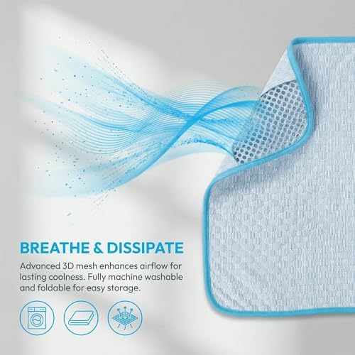 Medium Dog Cooling Mat for Dogs, Gel Free Ice Silk Self Cooling Pad - Image 6