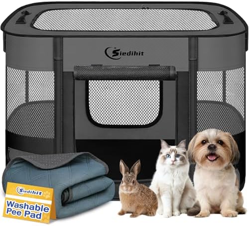Siedihit 28" Dog Playpen, Cat Puppy Pen, Pet Portable Crate Indoor Outdoor by Siedihit