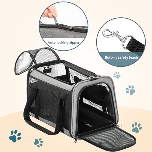 Petsfit Cat Carrier Dog Carriers Airline Approved, 3 Carrying Ways, Lightweight - Image 4