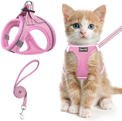 Cat Harness and Leash for Walking Escape Proof, Adjustable Kitten Vest Harness by SALFSE