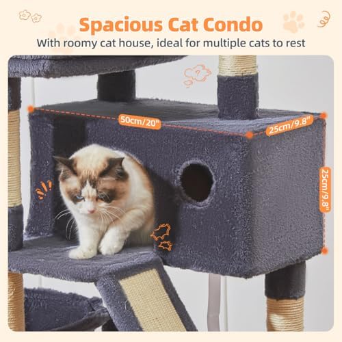 Taoqimiao Sturdy Cat Tree, 58In Cat Tower - Image 4