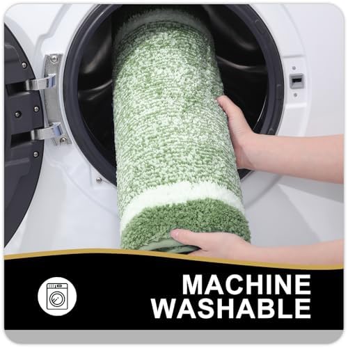OLANLY Bathroom Rugs 36x24, Soft Absorbent Microfiber Bath Rugs, Sage Green - Image 6