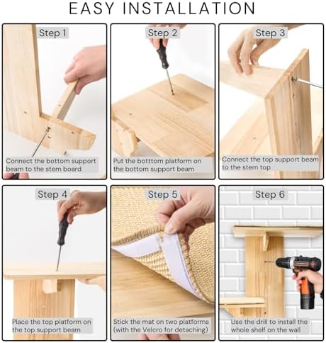 Cat Wall Shelves, Wall Mount Adult Cat Tree - Image 5