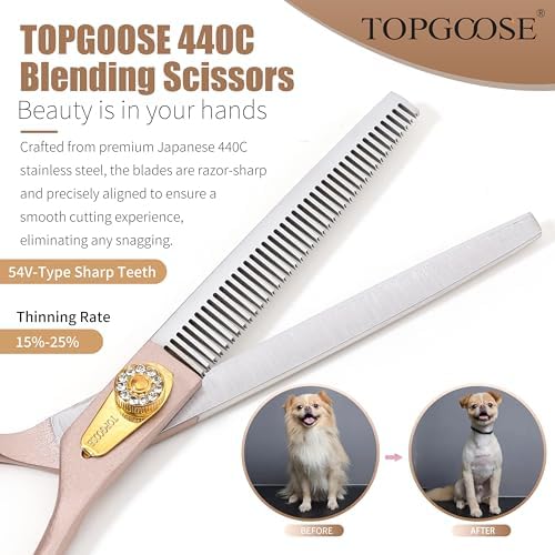 Professional Thinning Scissors for Dog Cat 7.5'' Pet Grooming Scissors 440C - Image 5