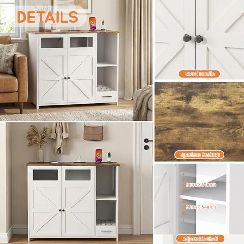 Hidden Cat Litter Box Enclosure Furniture – Large Dog-Proof Litter Box Cabinet - Image 6