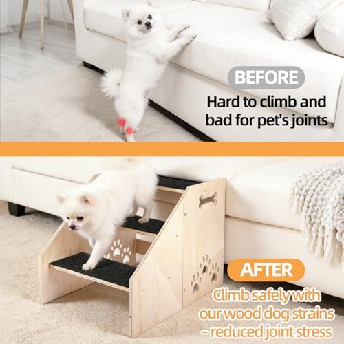 Dog Step, Wooden 3-Step Dog Stairs - Image 4