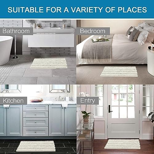 H.VERSAILTEX Bath Rugs for Bathroom Non Slip Bath Mats Extra Thick Chenille - Image 6