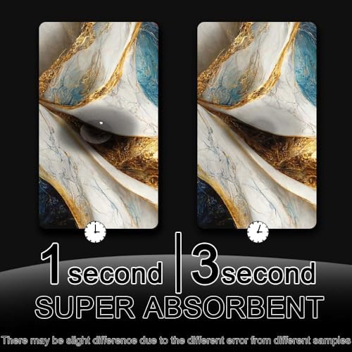 Bath Mat Rug, Abstract Blue and gold marble Non Slip Quick Dry Super Absorbent - Image 6