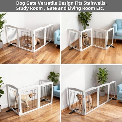 ZJSF Freestanding Dog Fence Indoor, Foldable Dog Gate - Image 4