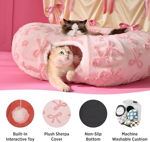 Lesure Donut Cute Jacquard Cat Tunnel Bed Kitten Toys - Image 3