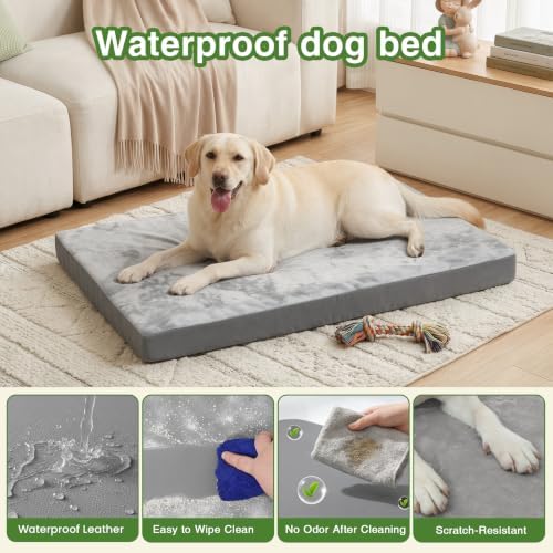 Waterproof XL Dog Beds Large Outdoor Washable Foam Crate Pad 42" Anti-Slip - Image 2