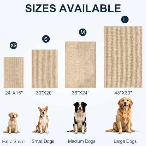 Smiry Dog Door Mat for Muddy Paws 36x24, Ultra Absorbent Chenille Doormat - Image 2