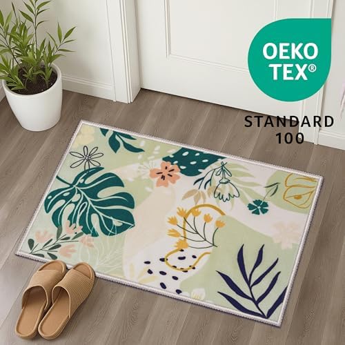 Joiedomi Door Mat Indoor Entrance 2x3 Machine Washable Art Floral Small Rugs - Image 3