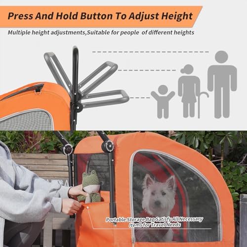 EchoSmile 4-Wheel Pet Stroller for Dogs & Cats - Image 6