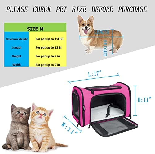 Soft Sided Carrier for Small Medium Cats Dogs, TSA Airline Approved Collapsible - Image 4